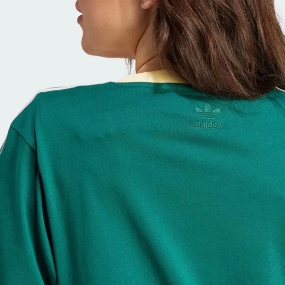 Adidas Original VRCT 3 Stripes T-Shirt Dress Green Size Small - Picture 5 of 11